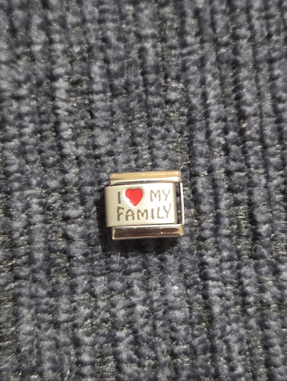 I ♥ My Family Silver Tone Italian Charm
